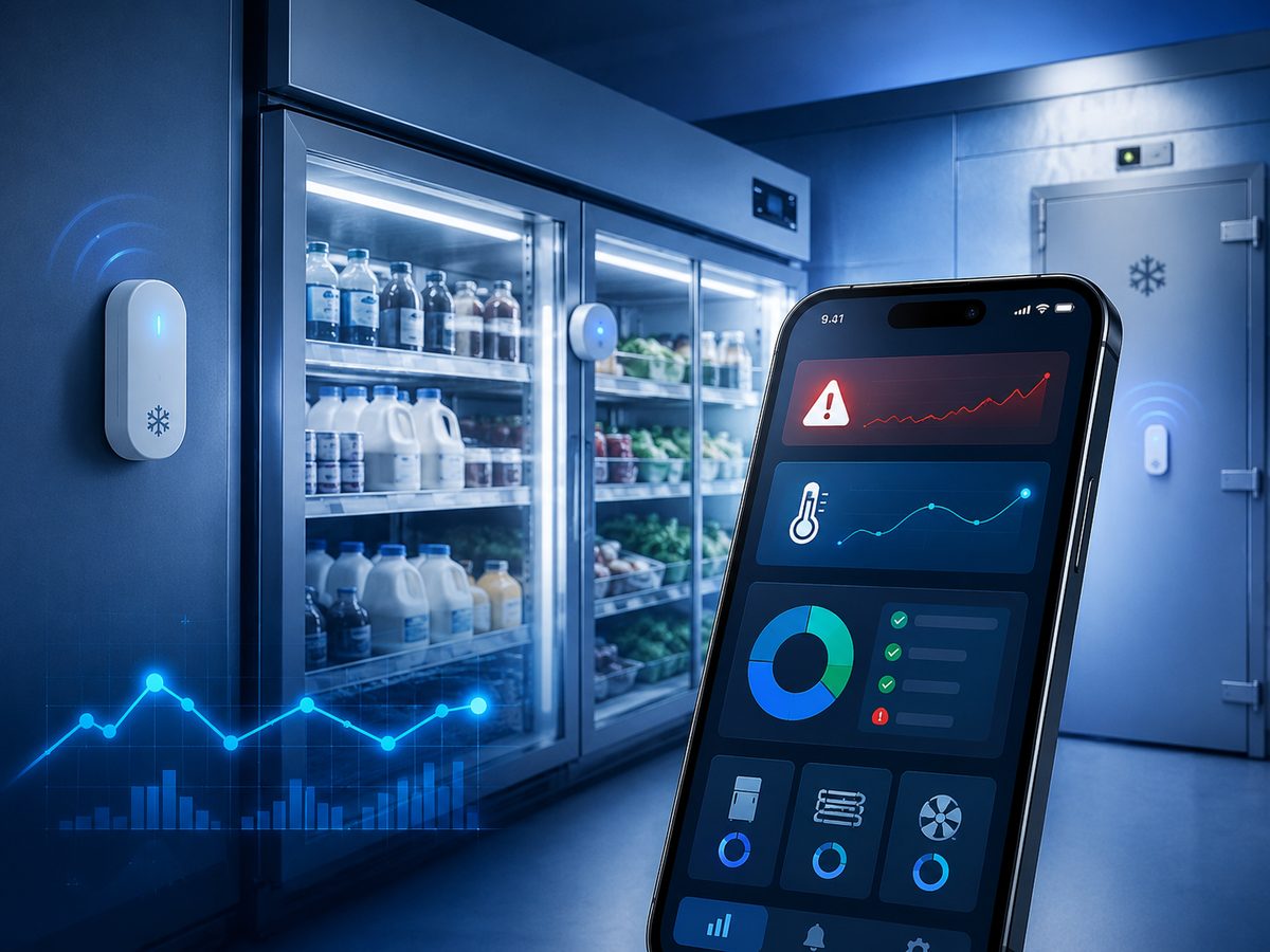 App LINEup monitoreando heladeras comerciales con alertas