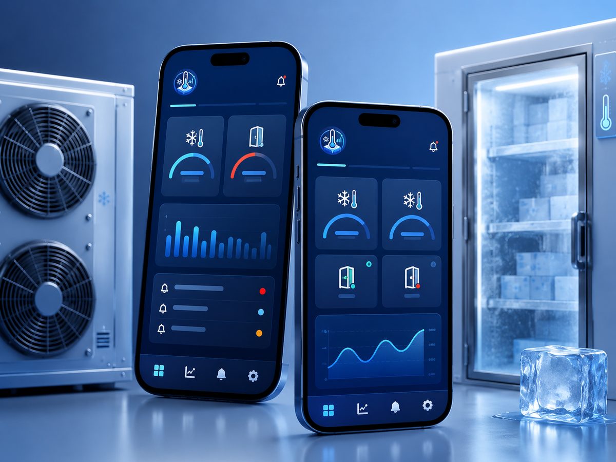 App LINEup mostrando monitoreo de cámaras frigoríficas en tiempo real